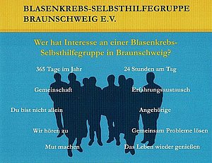 Abbildung vom Flyer der Selbsthilfegruppe Blasenkrebs.